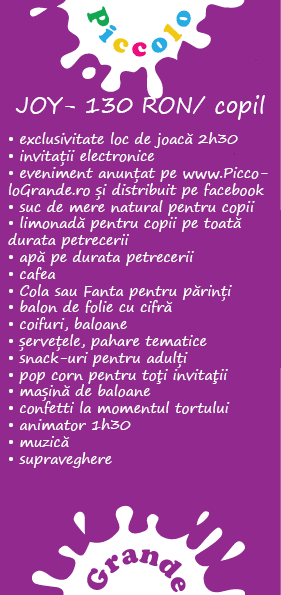Oferte petreceri copii - Pachet JOY