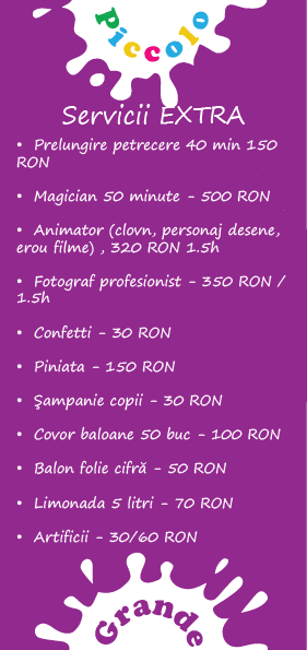Petreceri Copii Sector 3 Bucuresti - Servicii Extra